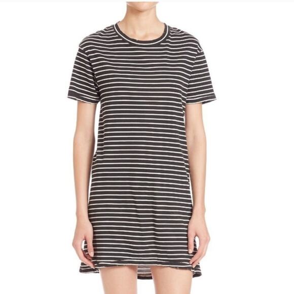 Current/Elliot Striped The Knit Tee Dress - Picture 1 of 7
